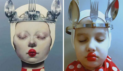 Ludzie odtwarzają słynne obrazy w hiszpańskiej grupie na Facebooku