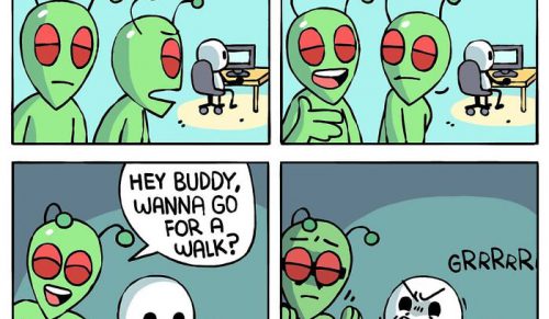 Artysta tworzy mroczne, zabawne i nieoczekiwane komiksy