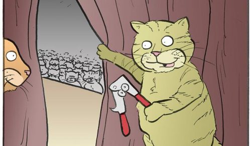 26 przezabawnych komiksów o kotach autorstwa Nate’a Fakesa, które idealnie oddają dziwny, zabawny świat kotów