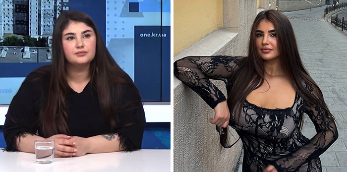 A woman transforms her look after leaving an unhappy marriage, showcasing a significant change.