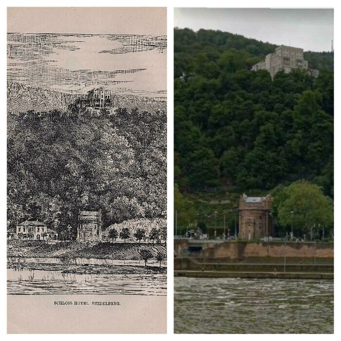 1879 Illustration From My First Edition Tramp Abroad By Mark Twain On Heidelberg, Germany. This One Features The Schloss Hotel Where He Stayed