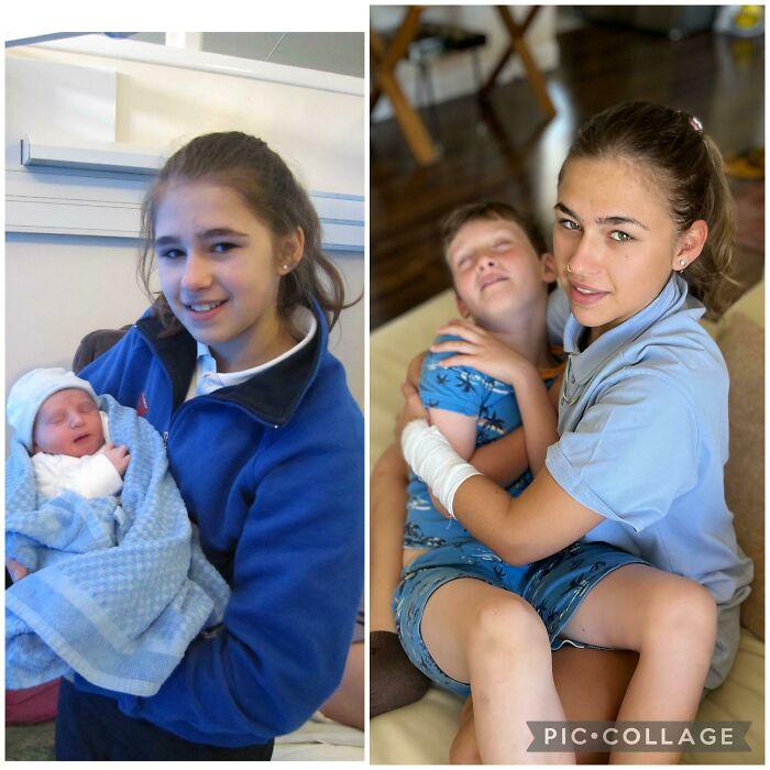 When The My Little Brother Was Just Born vs. Now. 13 Years Between Us