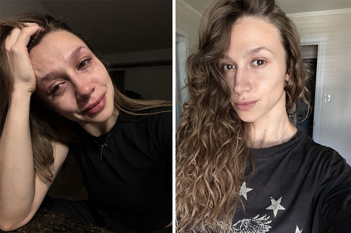 A woman looking completely different after leaving an unhappy marriage, showing her positive change in appearance.