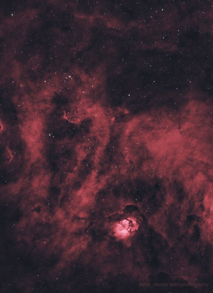 Red nebula with dense star clusters captured in breathtaking astrophotos from backyard