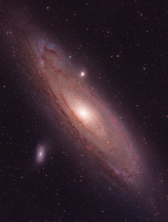 Astrophotography of Andromeda galaxy shining with stars from Kentucky backyard