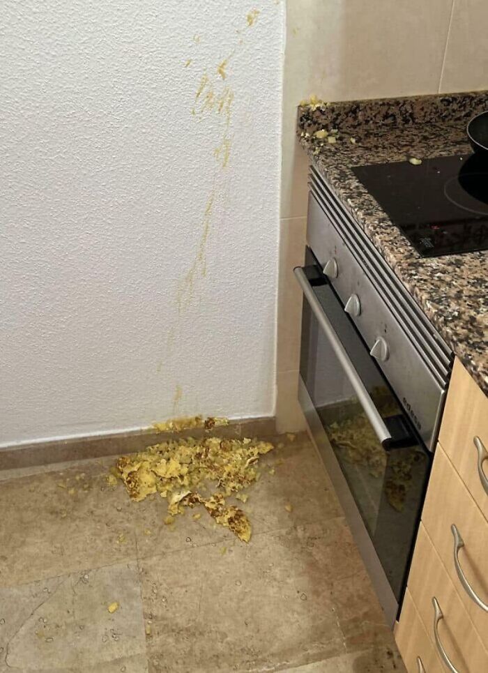 Spanish Omelette Flipping Went Wrong