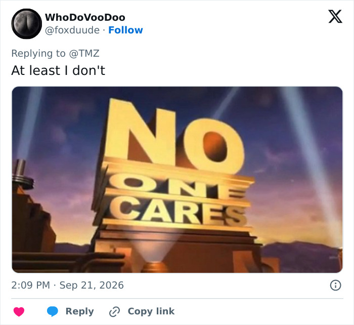 Meme with No One Cares text in response to Taylor Swift's reactions.
