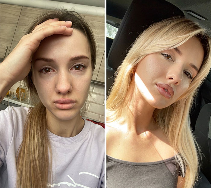 A woman's before and after photos highlight her transformation after leaving an unhappy marriage.