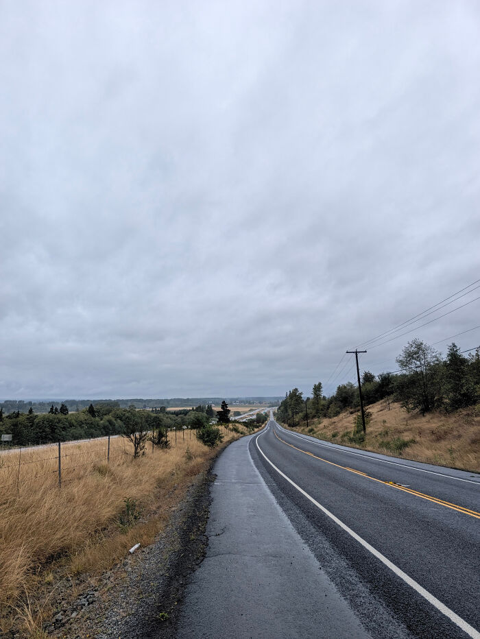 Overcast day on open road for 356 miles walk to help leukemia patients find donors