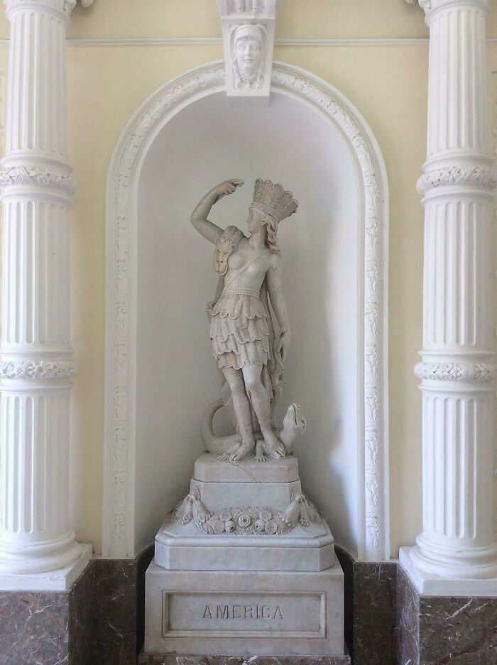 Statue Representing The Americas In The Country Of Malta