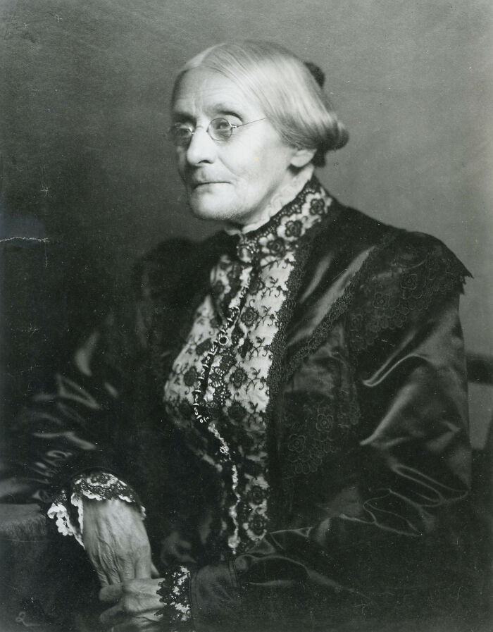 Susan B. Anthony, a prominent figure among women in history, known for her advocacy of women's rights.