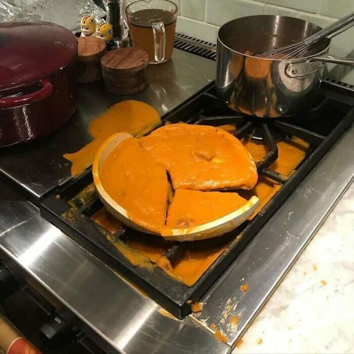 My Great Friend Put Soup In A Crock Pot And It Wasn’t Heating Up Fast Enough, So She Put The Crock Pot On My Stove Top To Heat It Up Faster. Big Mistake