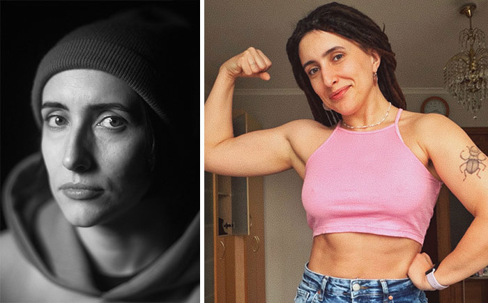 A woman looking completely different after leaving an unhappy marriage, highlighting her incredible transformation.