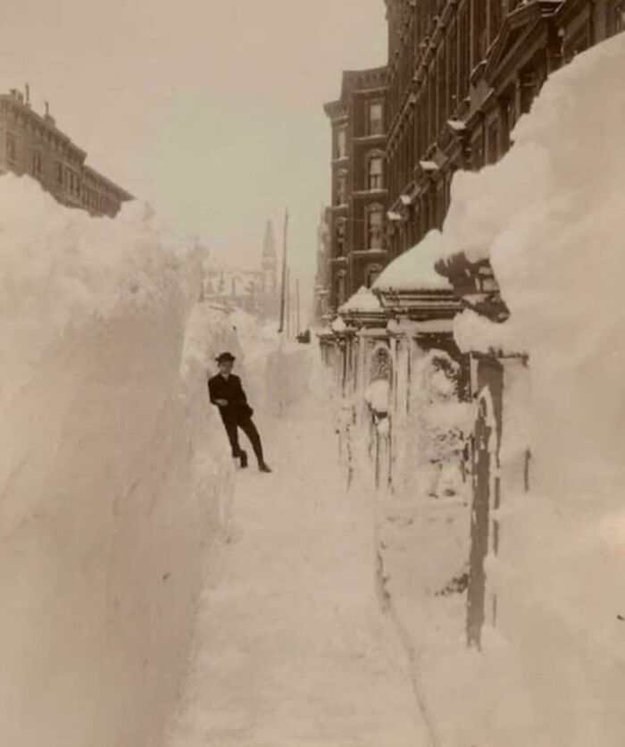 Blizzard In NYC 1888. Madison Ave And 40th Street