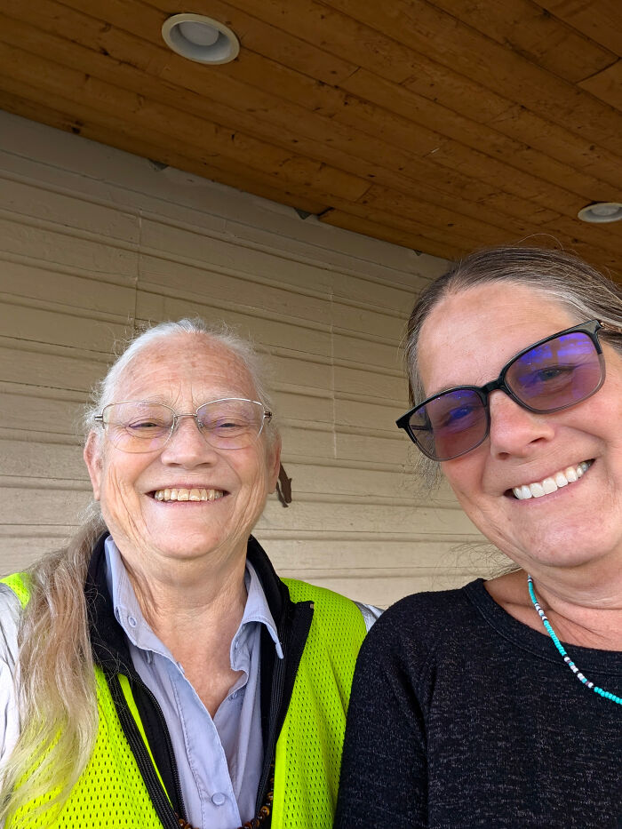 Smiling women supporting leukemia cause during 356 miles walk to find a match