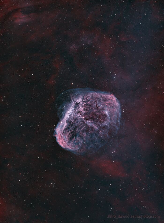 Astrophotography of a colorful nebula captured from backyard in Kentucky