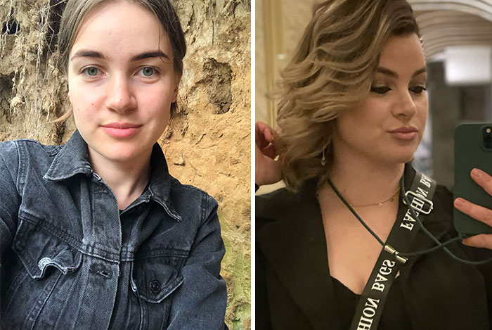 A woman who looked completely different after leaving an unhappy marriage.