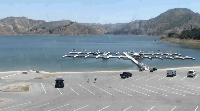 Aerial view of Lake Piru where Naya Rivera was captured in photos for the last time.