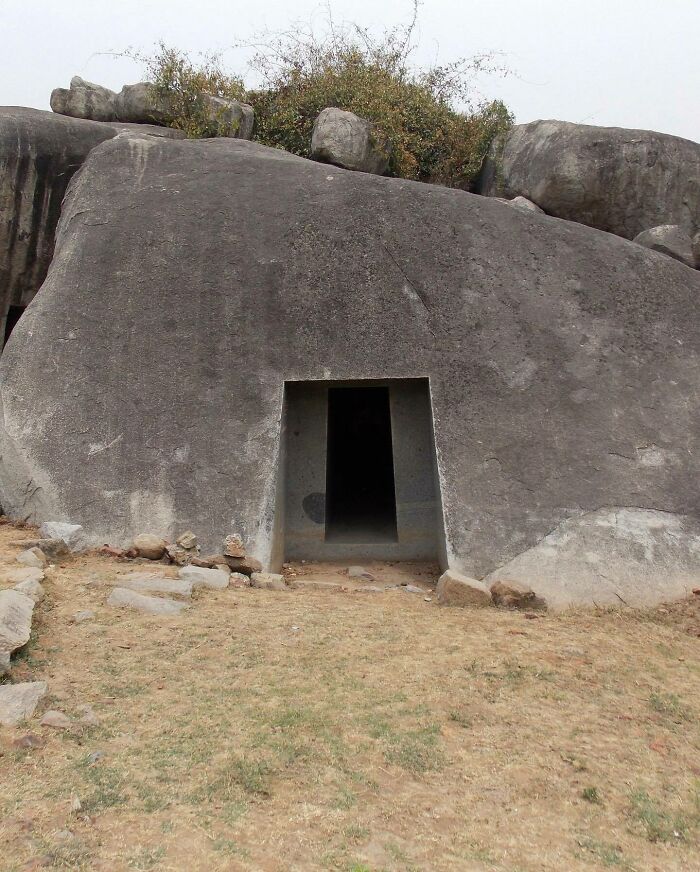 Barabar Caves entrance in India displaying surprising facts about the past and ancient stone craftsmanship.